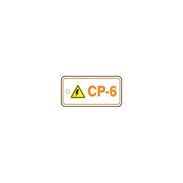 Accuform Energy Source ID Tag, CP-6, 1.5inx3in, Adhesive Dura-Poly, 5PK TDF206XVM - main